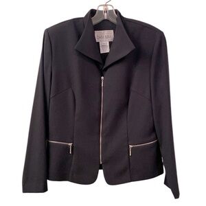 Vintage Dani Max Petite Lois Snyder Suit Jacket Zip Up Pockets WM SZ 12P Classic